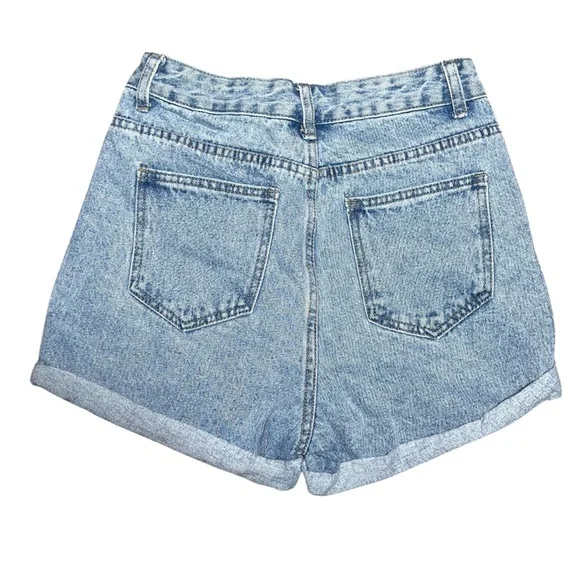 SHEIN High Waisted Distressed Denim Shorts - Size 28 - Picture 2 of 5
